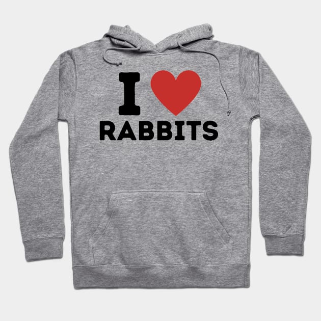 I Love Rabbits Simple Heart Design Hoodie by Word Minimalism